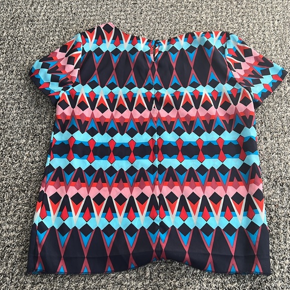J.Crew Factory Small Geometric Short-Sleeved Blouse - Picture 2 of 7